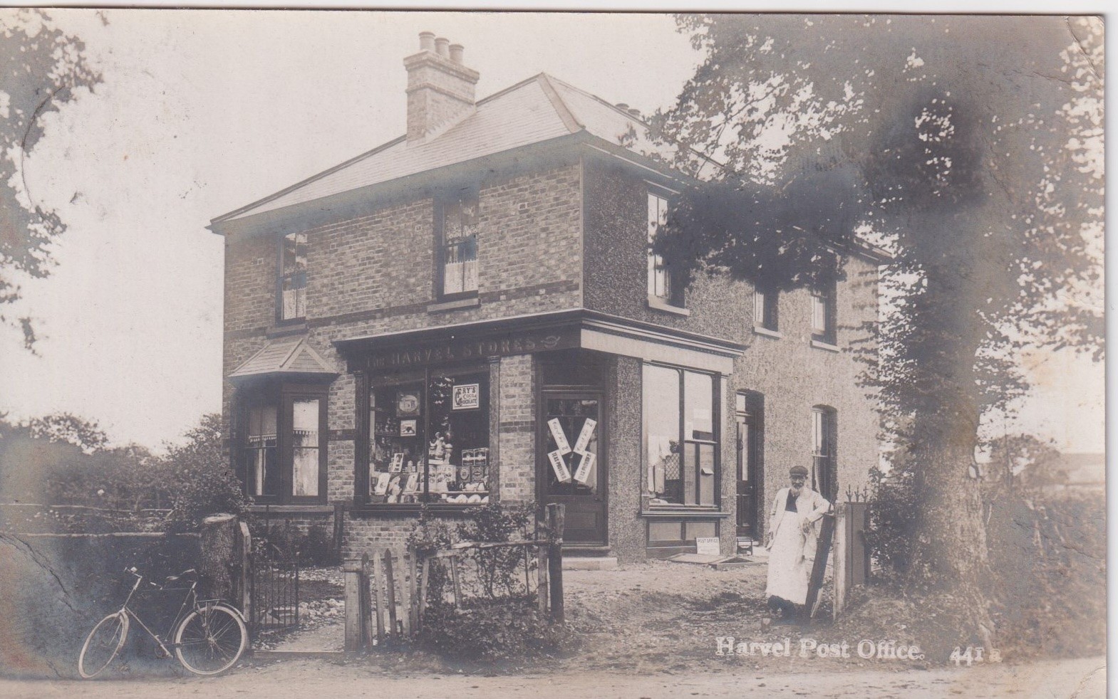 1905 real photographic postcard of Harvel Post Office and village shop in Kent